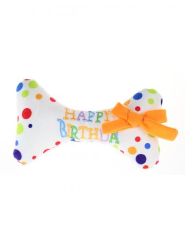 animALL Hračka Dog Kost Happy Birthday bavlna 17 cm