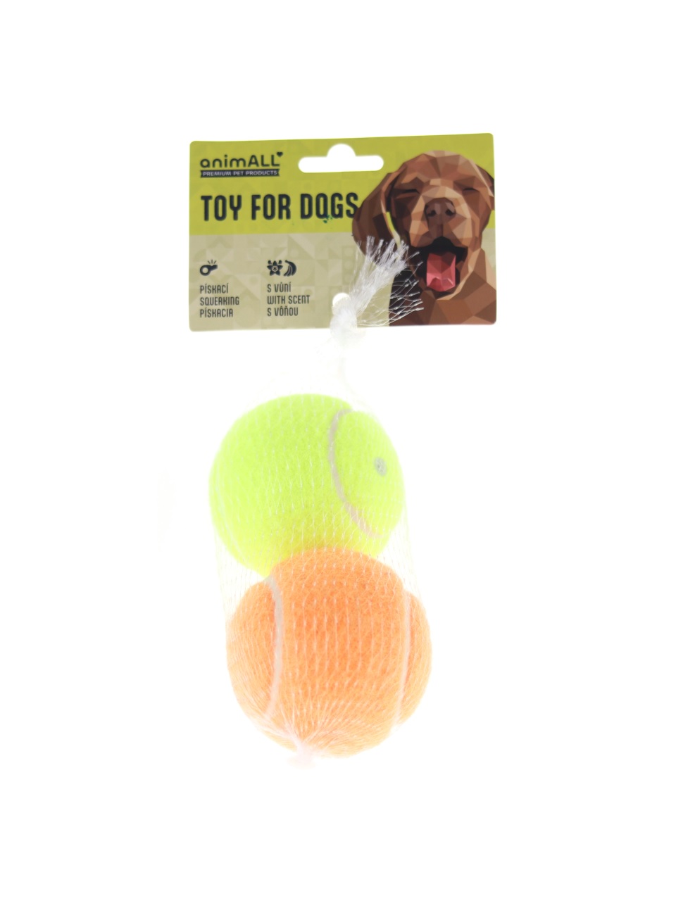 animALL Hračka Dog Míček tenisový vanilka a banán 6,5 cm 2 ks